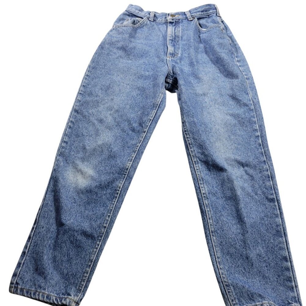 Vintage Lee Jeans Women 12P Petite Blue Tapered Leg High Rise Mom